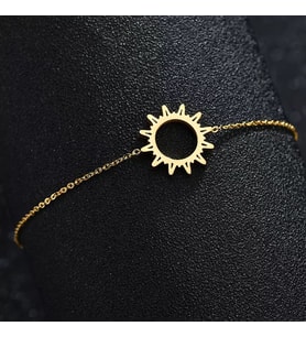 Has Altın Kaplama  Güneş Gümüş Bileklik 925K