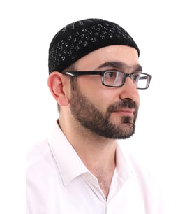 Kışlık Kadife Takke Hasır Desen - Siyah-Beyaz (Karışık)