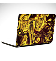 Sarı Detaylar Soyut Laptop Sticker 12 İnch (29X24CM)