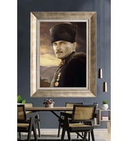 Gümüş Çerçeveli Atatürk Tablo za265