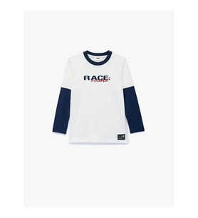 Koton Baskılı Bisiklet Yaka Ekru Erkek Çocuk Uzun Kollu T-shirt 6WKB10253TK