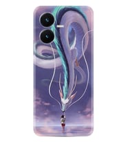 Vivo Y22S Kılıf Silikon Desen Özel Seri Kız ve Ejderha 1742