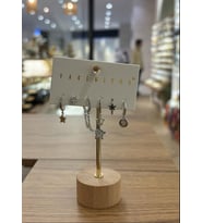 Yakemiyou Silver Renkli Yıldızlar Altılı Küpe