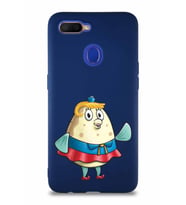 Oppo A12 Soft Premier Kapak Bayan Puff Tasarımlı Silikon Kılıf - Lacivert (Şeffaf)