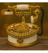 Dekoratif Beyaz Retro Telefon Müzik Kutusu – Çekmeceli ve Ahizeli, Avrupa Tarzı Takı Kutusu ve Ev Dekoru (Karışık)
