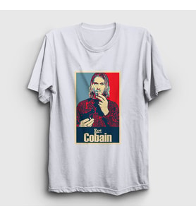 Presmono Unisex Beyaz Smoking Nirvana Kurt Cobain T-Shirt 35924tt