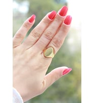 Oval Model Ayarlanabilir Gold Yüzük