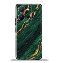 Vivo Y36 Kapak HD Renkli Dizayn Silikon Kılıf - Zümrüt mermer