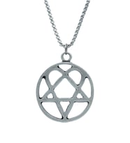 Heartagram Örme Zincir Kolye - Gümüş Kaplama - Erkek Kadın Kolye - No:1361