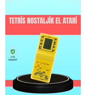 Mey İthalat® Tetris El Aterisi – Pil Ile Çalışan Taşınabilir Mini Oyun Konsolu (Krem)