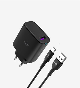 C318 Safe GaN3 45W Hızlı Şarj Adaptörü + 100W Tip-C Kablo Siyah
