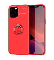 Apple İphone 12 Pro Max Kılıf Range Yüzüklü Silikon - Kırmızı