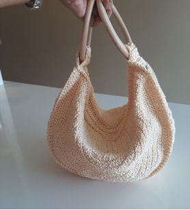 Mi-Knitting, Tasarım Sarı Çanta, Kağıt ip Çanta, Elişi Çanta,  El yapımı Çanta