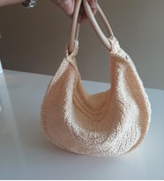 Mi-Knitting, Tasarım Sarı Çanta, Kağıt ip Çanta, Elişi Çanta,  El yapımı Çanta