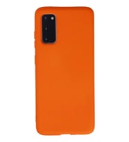 Newface Samsung Galaxy S20 Kılıf Nano içi Kadife Silikon - Turuncu