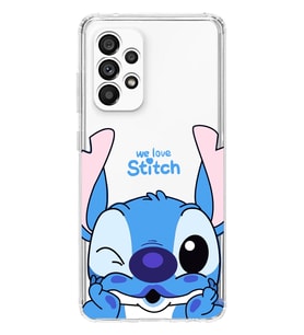 Samsung Galaxy A53 Uyumlu We Love Stitch Desenli Şeffaf Telefon Kılıfı