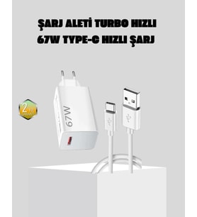 67W Süper Hızlı Şarj Adaptörü ve Kablo Seti – Güvenli, Kompakt ve Ergonomik Tasarım