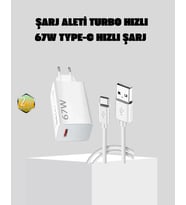 67W Süper Hızlı Şarj Adaptörü ve Kablo Seti – Güvenli, Kompakt ve Ergonomik Tasarım