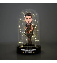 Okçu Adam Karikatürlü Işıklı Fanus Biblo