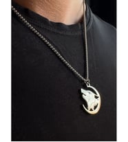 Kurt Başlı Silver Çelik Kolye Ata Serisi