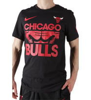 Nike NBA Chicago Bulls Courtside Mens Tee Black Grafik Baskılı Erkek Günlük Tişört Siyah