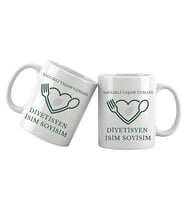 Diyetisyen Temalı Kişiye Özel Kupa Bardak – İsim Yazılı Diyetisyen Meslek Kupası Diyetisyen Hediyesi (Beyaz)
