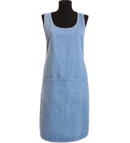 Unisex Ayarlanabilir Mavi Denim Şef Önlüğü