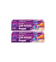 Çift Kilitli Buzdolabı Poşeti 12'li Küçük Boy 20 x 25 cm İkili Paket