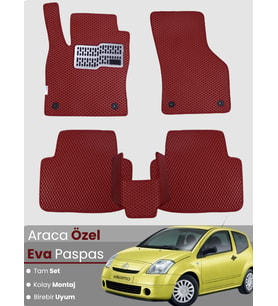 CİTROEN C2 (2002-2009) Uyumlu EVA Paspas Tam Set–Araca Özel,Su Geçirmez,Hızlı ve Kolay Montaj