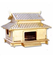 Pazarız 3D Ahşap Puzzle Yapboz Maket Çin Ev Boyanabilir