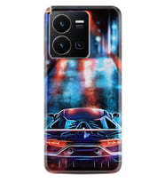 Vivo Y22 Kılıf Silikon Desen Özel Seri Neon Cars 1724