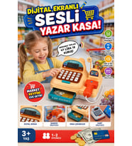 Eğitici Oyuncak Yazar Kasa Seti - Sesli, Işıklı, Dijital Ekranlı ve Hesap Makineli Market Kasası
