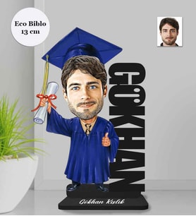 Kişiye Özel İsimli Mezuniyet Erkek Ahşap Eco Biblo -1