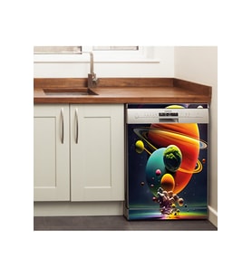 Bulaşık Makinası & Beyaz Eşya Yapışkanlı Folyo Kaplama Sticker (75X75CM) - Bulaşık Makinesi