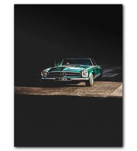 Cakatablo MDF (Ahşap) Tablo Klasik Mercedes Cabrio Yeşil