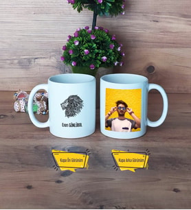 Aslan Kupa Bardak Beyaz Fotoğraflı