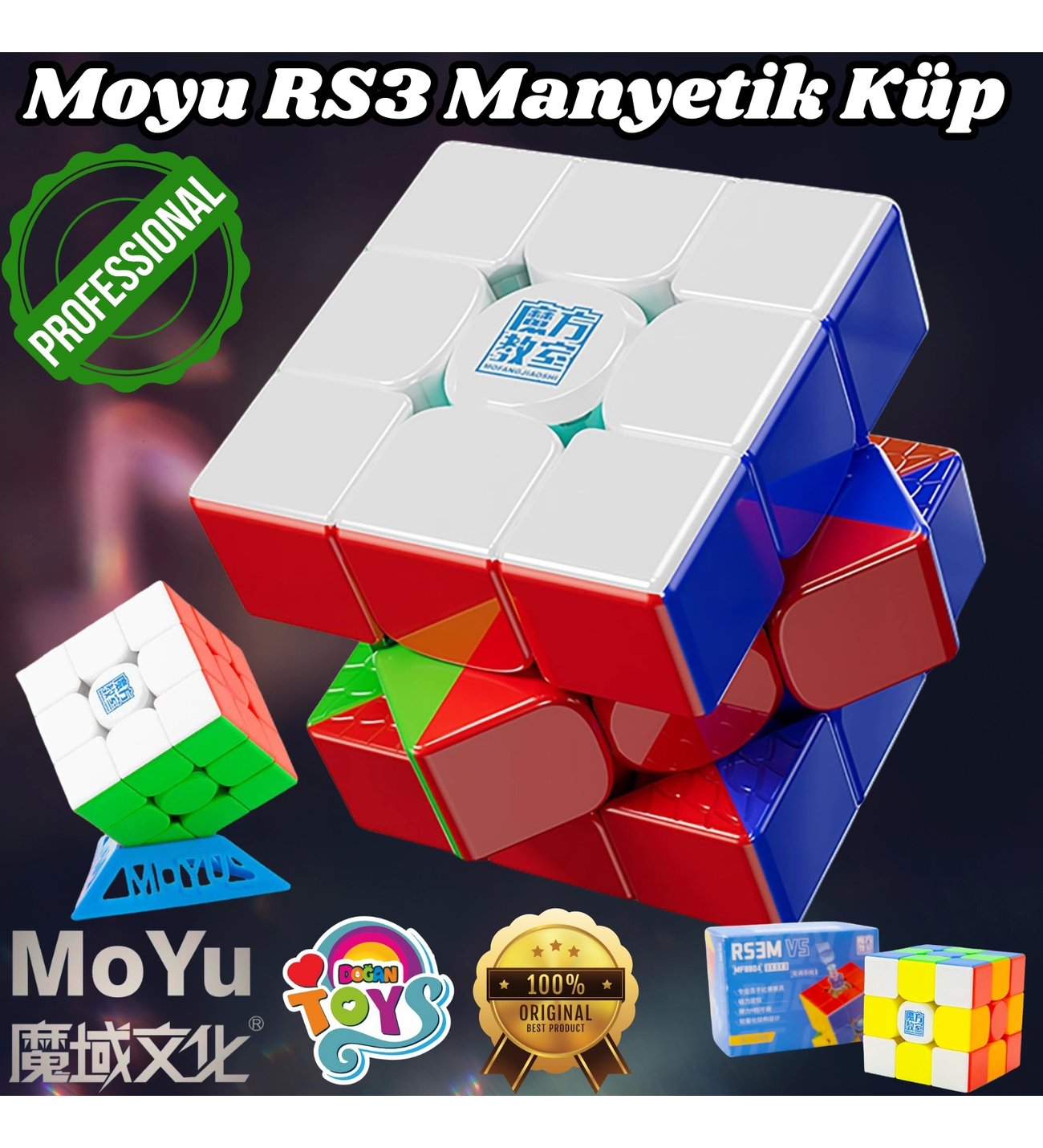 Orijinal MoYu 3x3 RS3M Manyetik Çift Modülasyon Küp - Moyu Speed