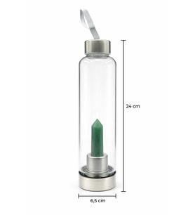 Aventurin 500 Ml Cam Matara Su Şişesi Kılıflı