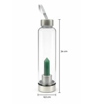 Aventurin 500 Ml Cam Matara Su Şişesi Kılıflı