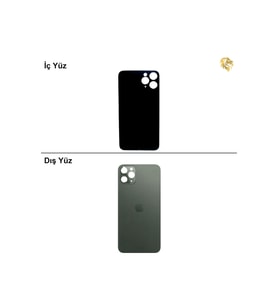 iPhone 11 PRO Yeşil Renk Arka Kapak Arka Cam Batarya Kapağı Lazer Kesim Kapak Pil Kapağı