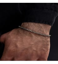 Erkek Çelik Bileklik - İnce Küp Model Çelik Bileklik 512114789541