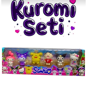 Kuromi oyuncak set 6 lı (Sarı-Ekru)