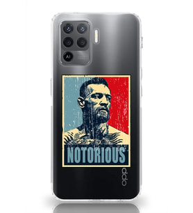 Oppo Reno 5 Lite Uyumlu Conor Mcgregor Notorious Desenli Şeffaf Telefon Kılıfı