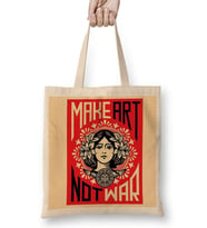 Sanat Yap Savaşma Kırmızı Bez Çanta Uzun Saplı