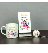 Süper Anne Üçlü Set (Kupa + Telefon Standı + Anahtarlık)