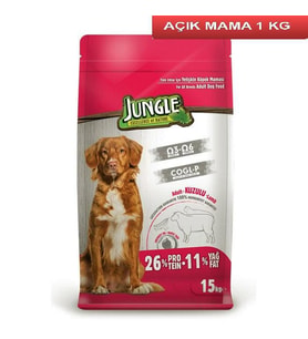Jungle Kuzu Etli Köpek Maması 1 kg AÇIK