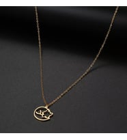 Kişiye Özel 925 Ayar Gümüş Tembel Tilki Kolye (Gold)