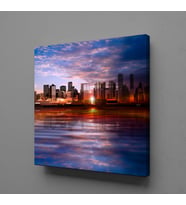 GÜN DOĞUŞU VE BATIŞI DENİZ KANVAS TABLO 200x200cm