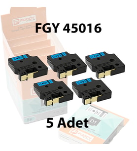 Foogy Dymo D1 Muadili Etiket Plastik Mavi - 12 mm x 7 mt - 45016 - Eko Paket 5 li