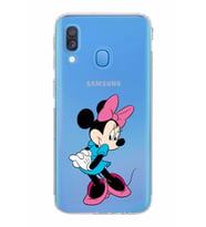 Samsung Galaxy A40  Kamera korumalı Tıpalı  Kapak Minnie Mouse Tasarımlı  Şeffaf Kılıf